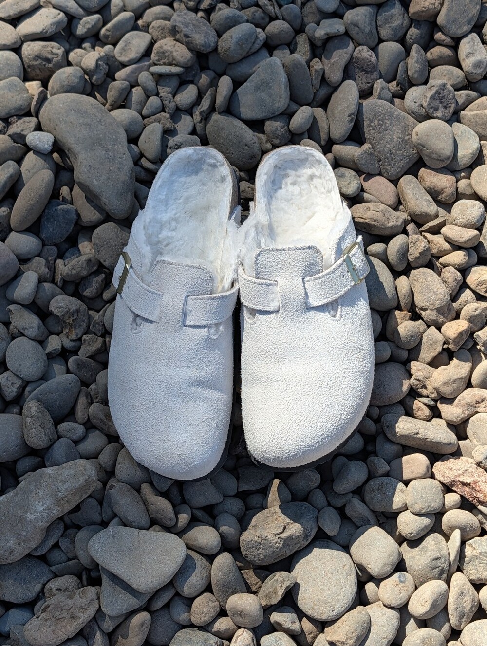 Birkenstock Shearling-Lined Suede Clog OffWhite EU 40 women's 9-9.5 men's 7-7.5